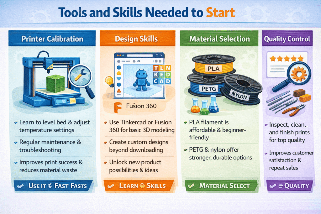 How to make money with 3D printing tools skills materials and printer setup for beginners