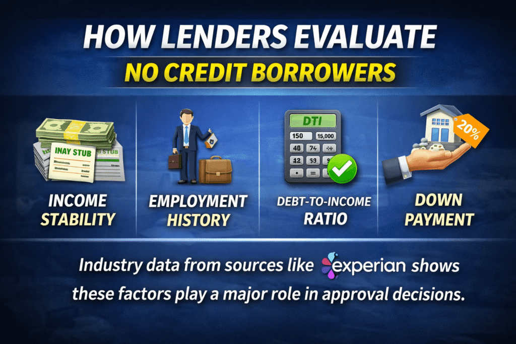 can you finance a car with no credit explained through lender factors like income stability employment history debt to income ratio and down payment