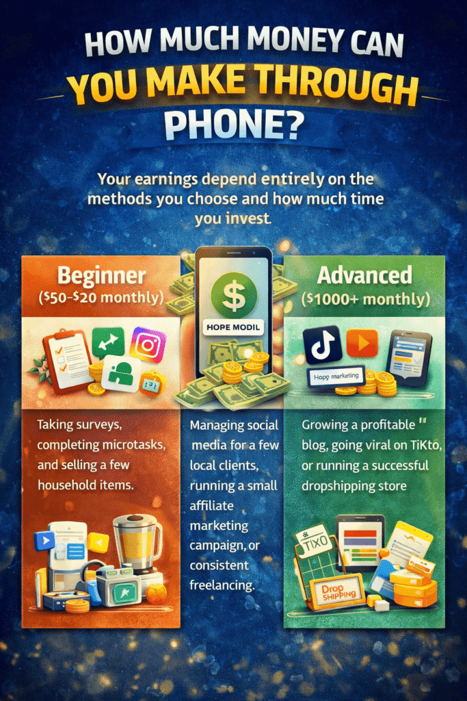 how to make money through phone income levels from beginner to advanced earnings
