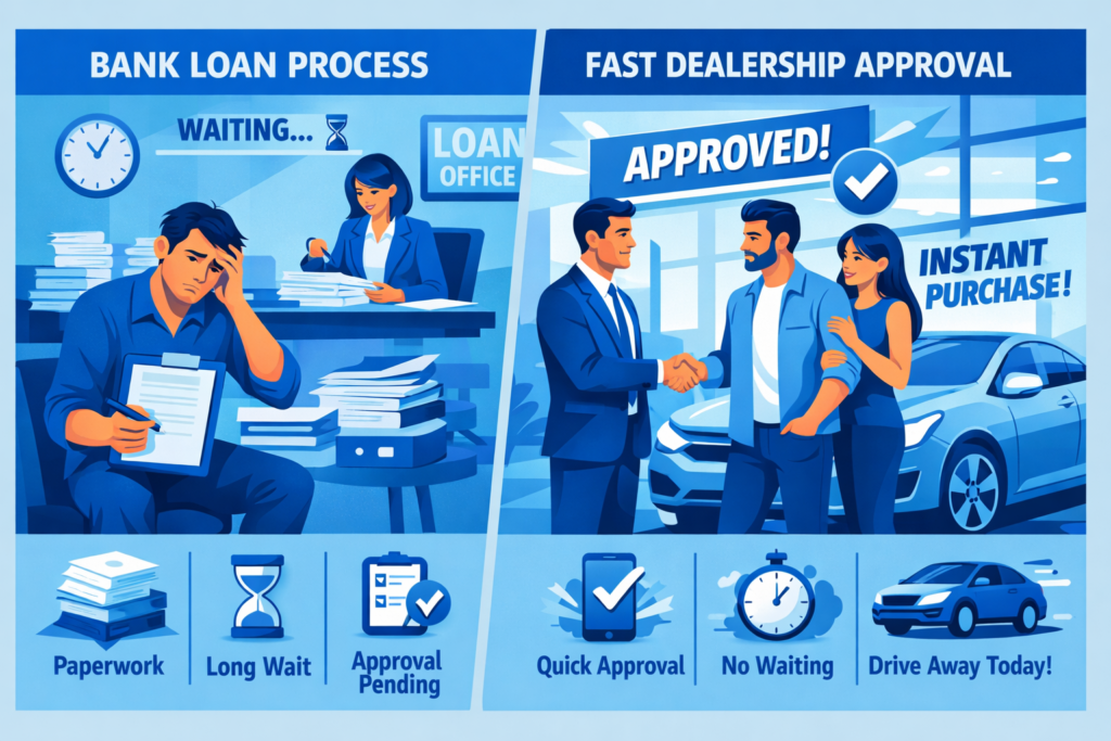 bank loan process compared to fast in house financing approval